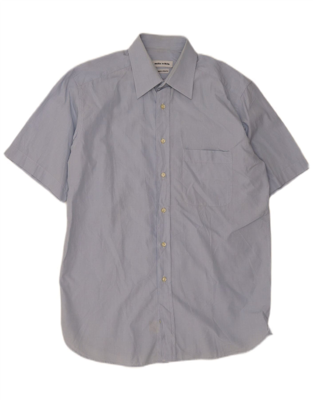 Camisa masculina de manga curta Mila Schon tamanho 41 16 grande azul