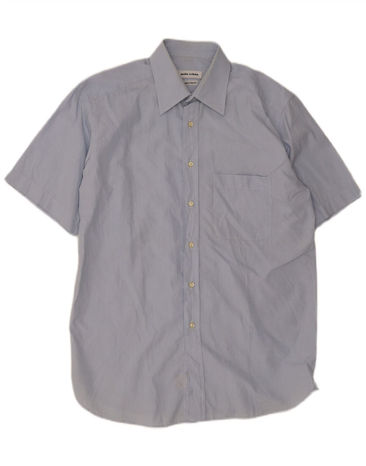Camisa masculina de manga curta Mila Schon tamanho 41 16 grande azul