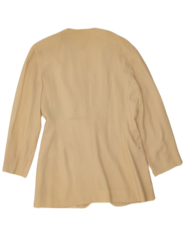Jaqueta blazer feminina Marella com 1 botão Reino Unido 12 lã nova amarela média