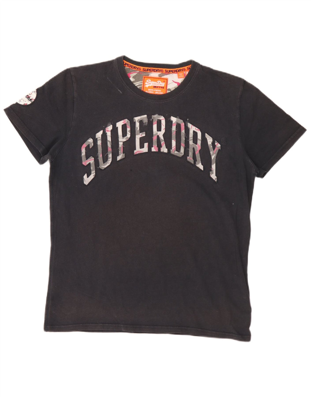 Camiseta gráfica masculina Superdry Top XL algodão preto