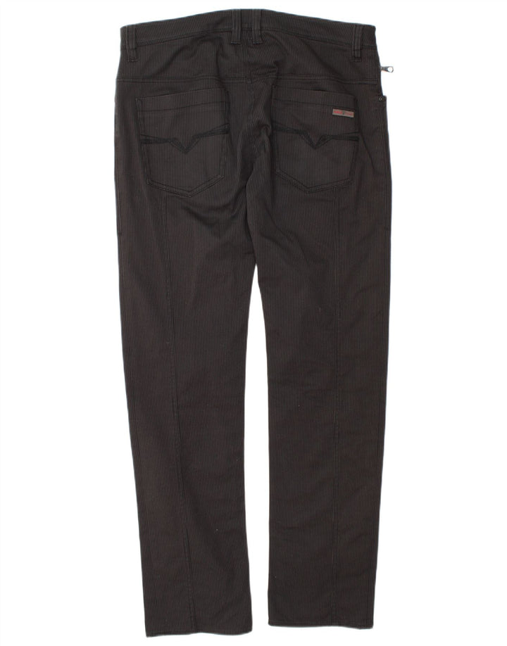 Guess Mens Straight Jeans W33 L32 Preto Listrado Algodão
