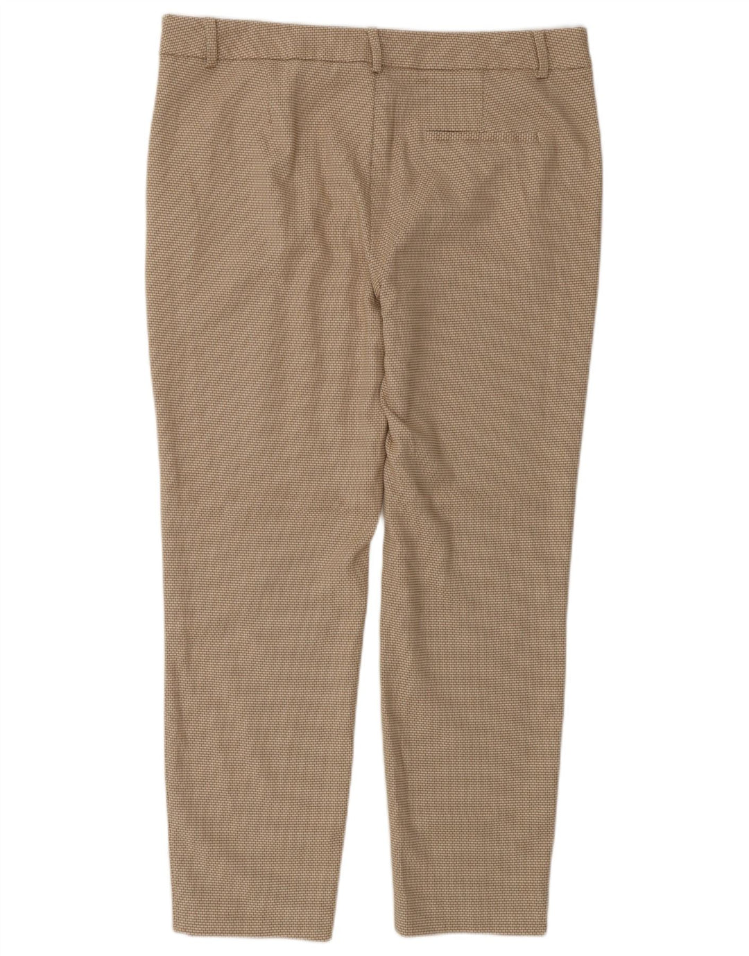 Zara Calça Chino Feminina Slim UE 42 Grande W32 L27 Poliéster Xadrez Bege