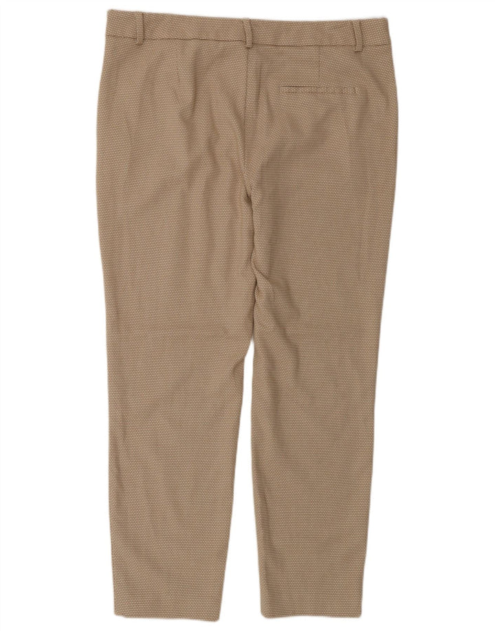Zara Calça Chino Feminina Slim UE 42 Grande W32 L27 Poliéster Xadrez Bege