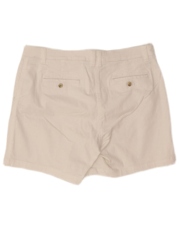 Joules Womens Chino Shorts UK 14 Grande W34 Algodão Branco