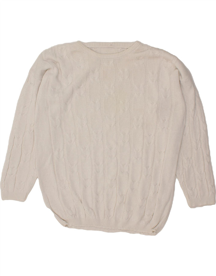 VINTAGE Womens Boat Neck Jumper Sweater UK 18 XL White Vintage Vintage and Second-Hand Vintage from Messina Hembry 