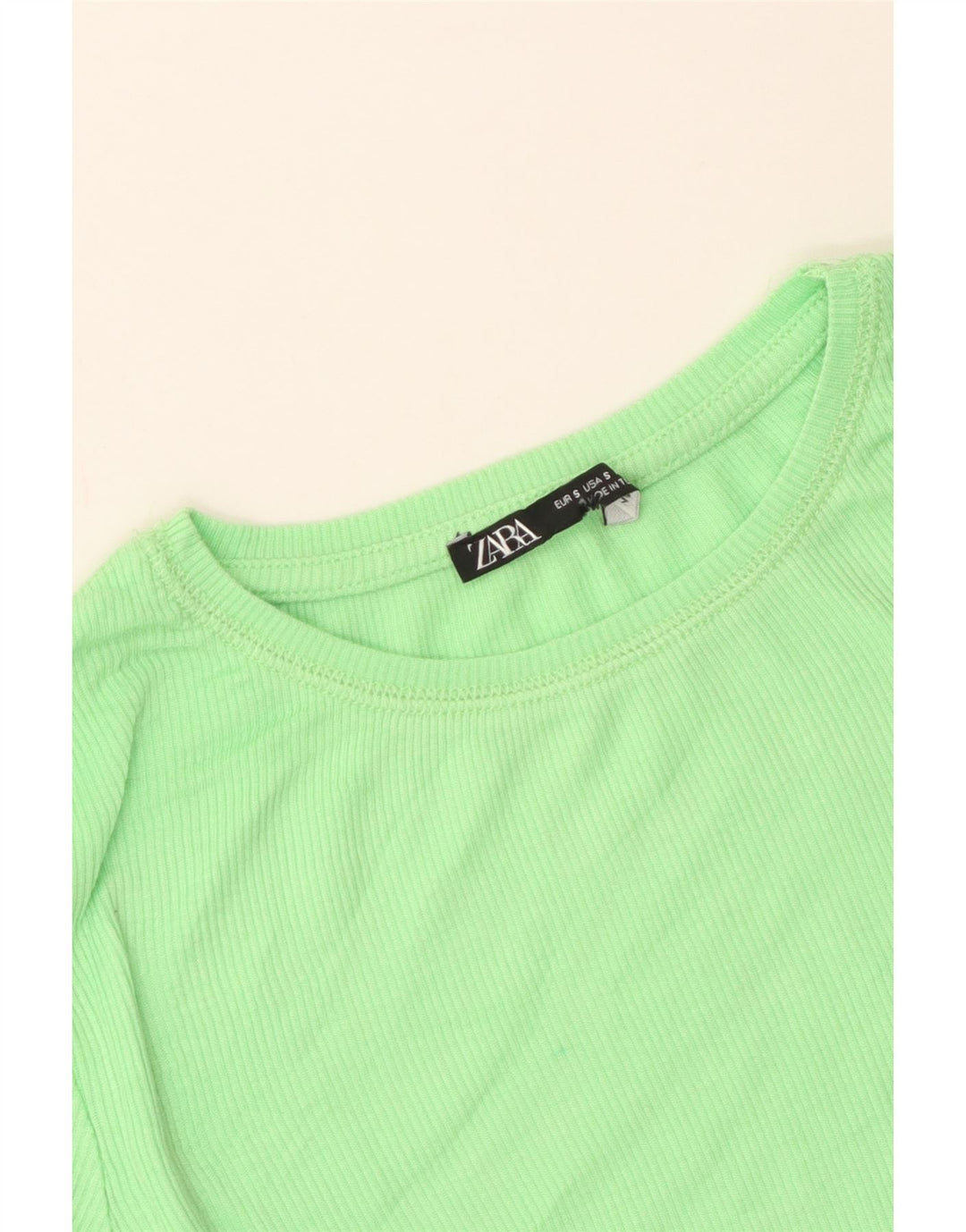 Camiseta feminina Zara UK 8 pequena verde