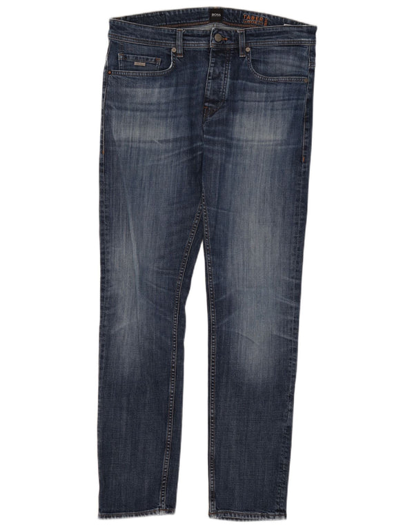 Hugo Boss Masculino Taber Tapered Jeans W34 L32 Azul Algodão