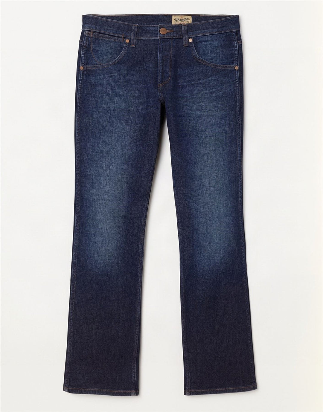 Wrangler Mens Crank Straight Jeans W32 L32 Azul Marinho Algodão