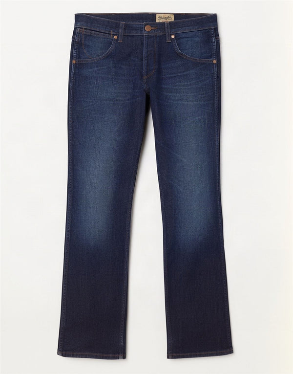Wrangler Mens Crank Straight Jeans W32 L32 Azul Marinho Algodão