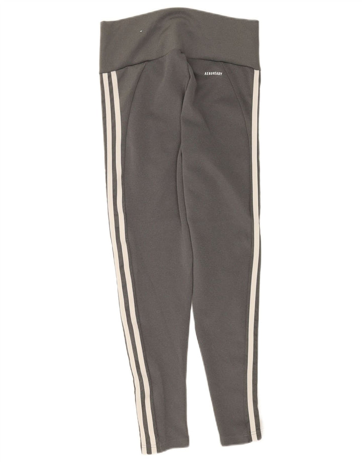 Leggings Adidas Aeroready Crop Femininas UK 12/14 Cinza Médio Poliéster