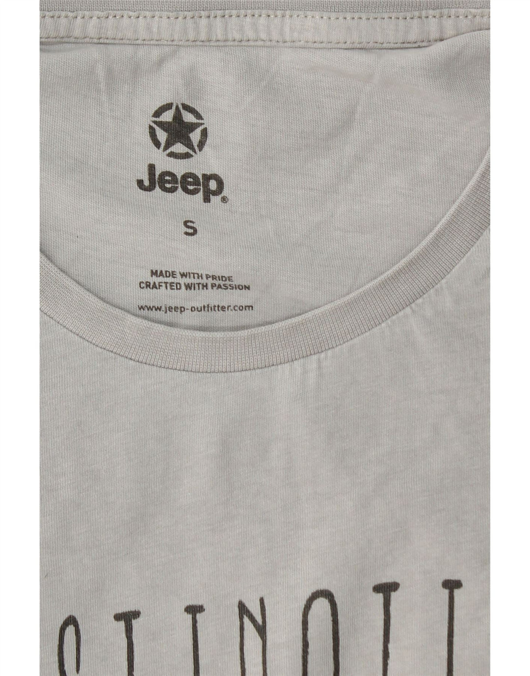 JEEP Mens Graphic T-Shirt Top Small Grey Vintage Jeep and Second-Hand Jeep from Messina Hembry 