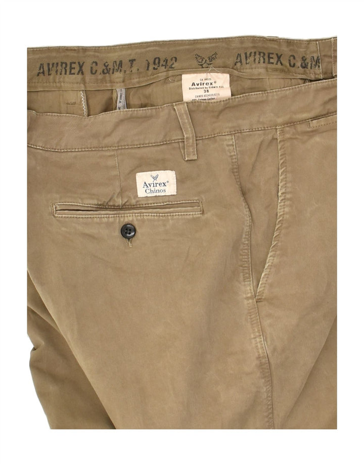 AVIREX Mens Slim Chino Trousers W38 L30  Khaki Cotton | Vintage Avirex | Thrift | Second-Hand Avirex | Used Clothing | Messina Hembry 