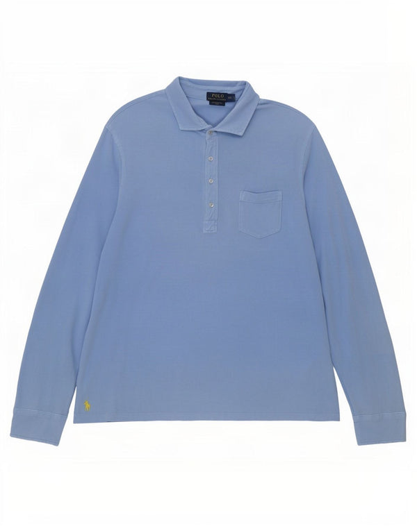 Polo Ralph Lauren Camisa masculina de manga comprida 2XL algodão azul