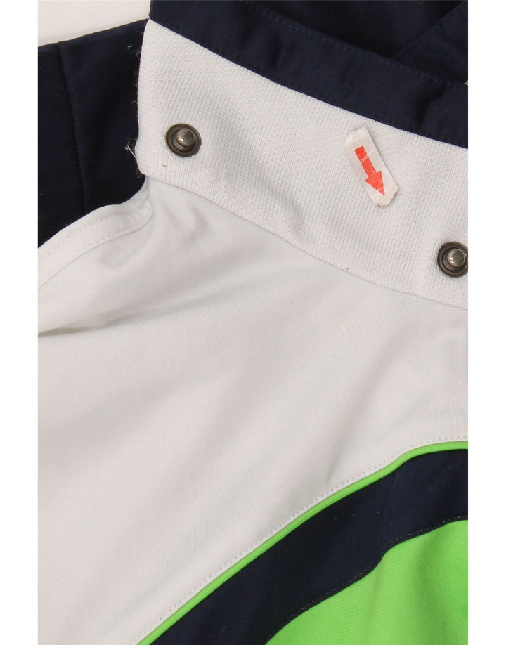 Sergio Tacchini Jaqueta masculina de agasalho pequeno bloco colorido azul marinho