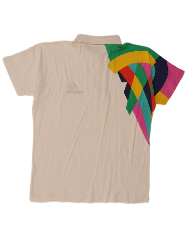 Camisa polo masculina Sergio Tacchini médio branco algodão colorblock