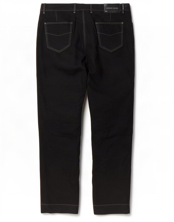 Trussardi Calça Chino Masculina Reta IT 52 XL W36 L34 Algodão Preto