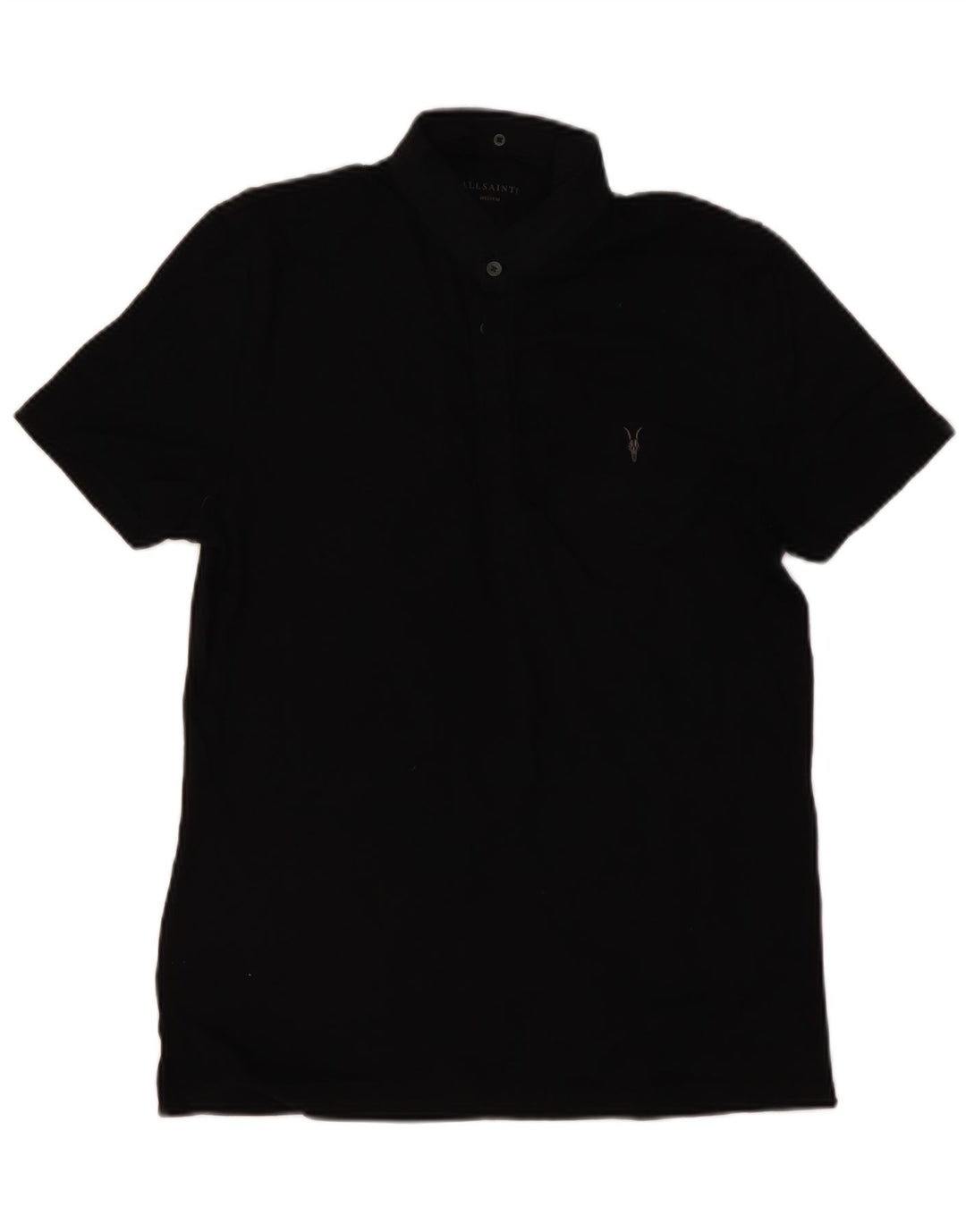 Camisa polo masculina ALL SAINTS de algodão preto médio