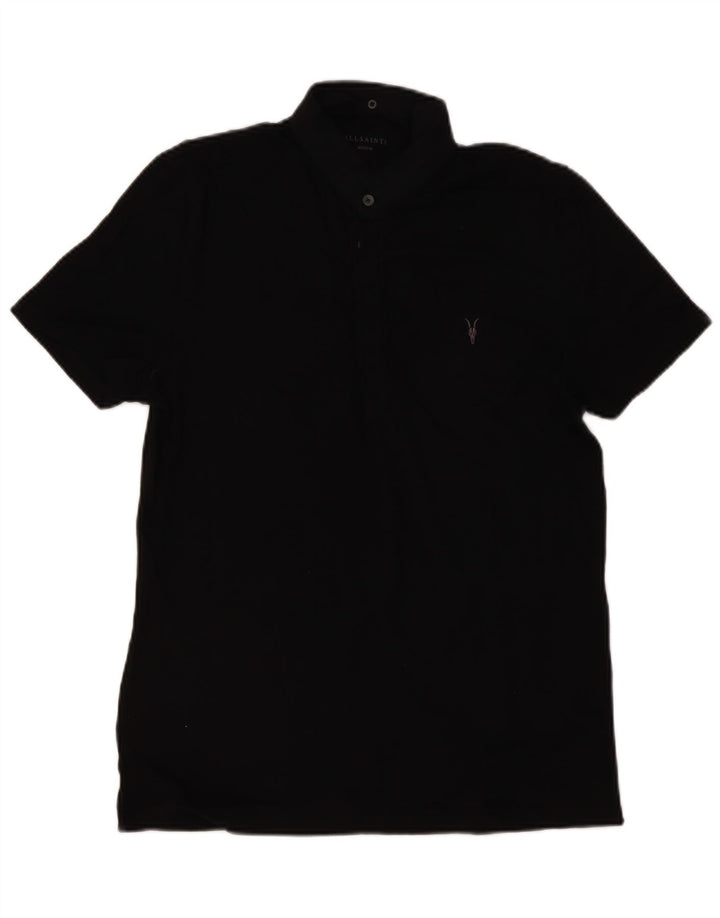 Camisa polo masculina ALL SAINTS de algodão preto médio