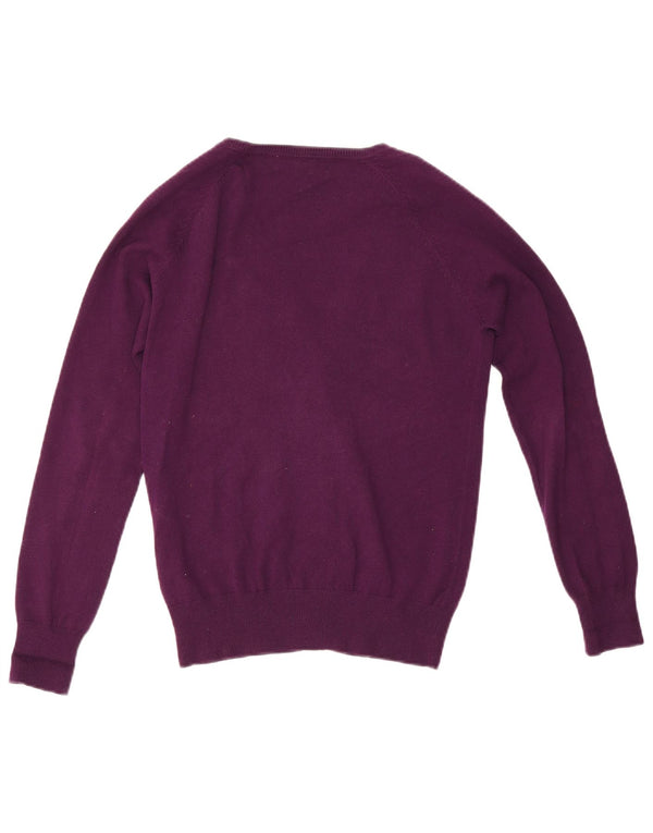 Suéter cardigã feminino Zara Reino Unido 12 algodão roxo médio