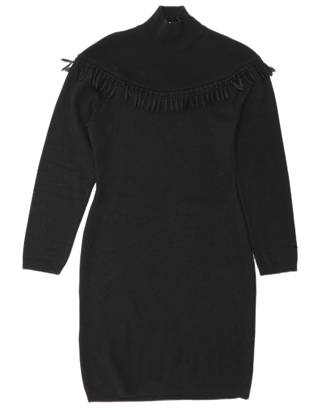 Vestido jumper feminino de manga comprida Byblos IT 42 lã preta média