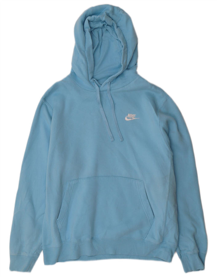 NIKE Mens Hoodie Jumper Médio Algodão Azul
