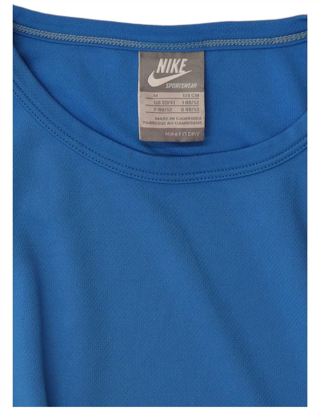 Camiseta Nike Masculina Fit Dry Top UK 39/41 Azul Médio