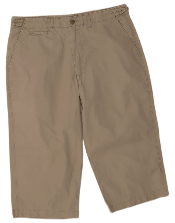 Bermuda masculina Marks & Spencer Blue Harbor W34 grande algodão bege