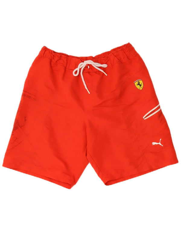 Shorts de natação Puma Mens Ferrari Graphic médio vermelho poliéster