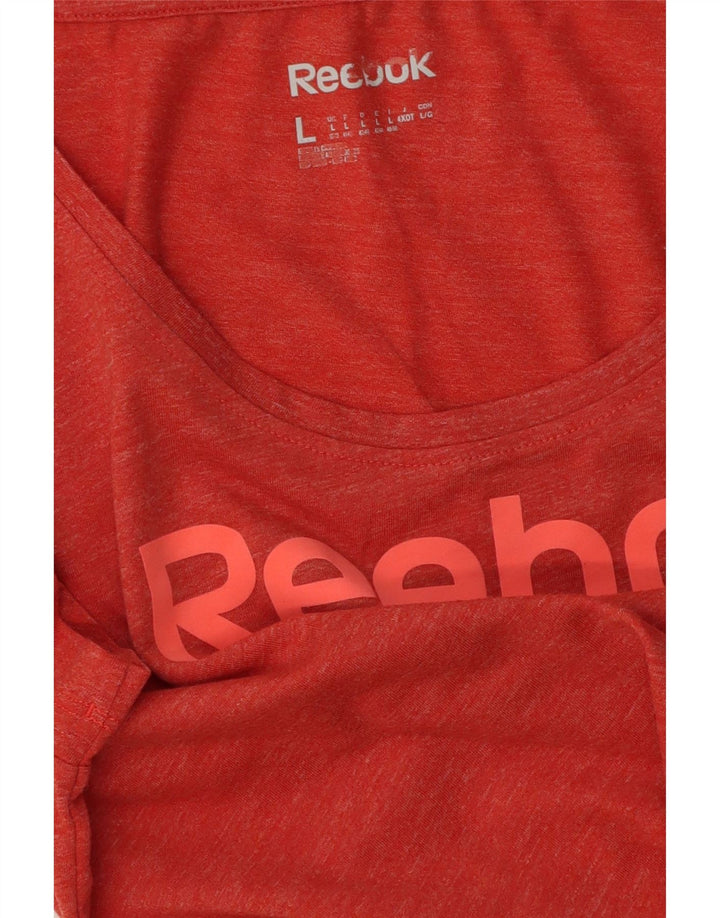 Reebok Camiseta Feminina Graphic Top UK 14 Grande Vermelho
