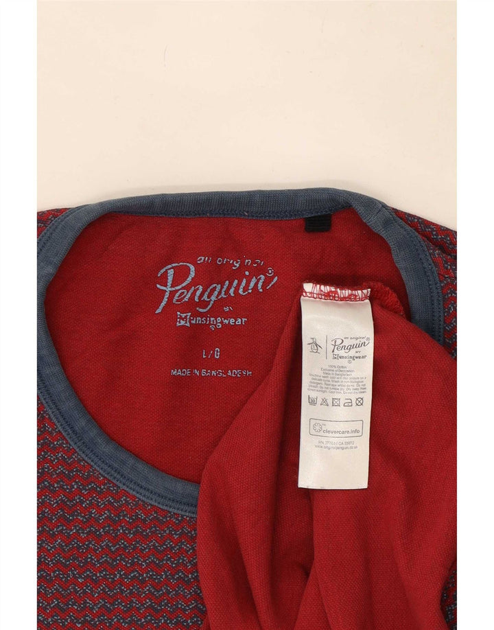 Camiseta masculina Penguin Top grande Chevron vermelho
