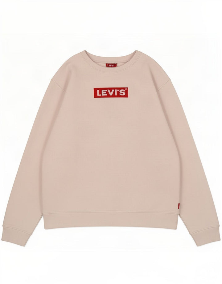 Levi's moletom gráfico masculino jumper pequeno algodão branco