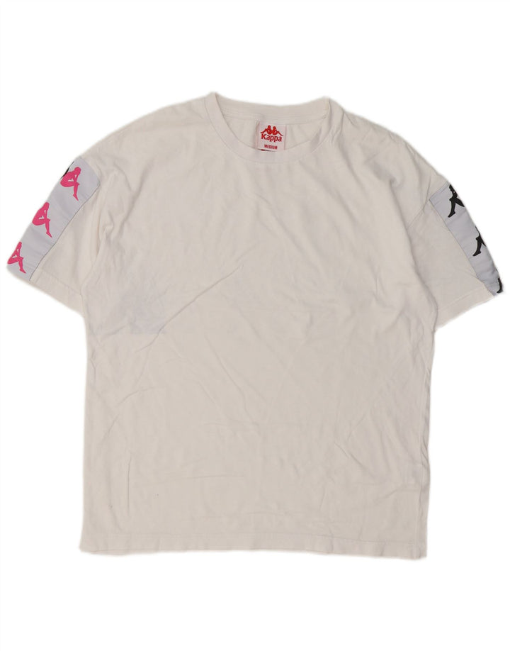 Camiseta gráfica masculina Kappa Top médio algodão branco
