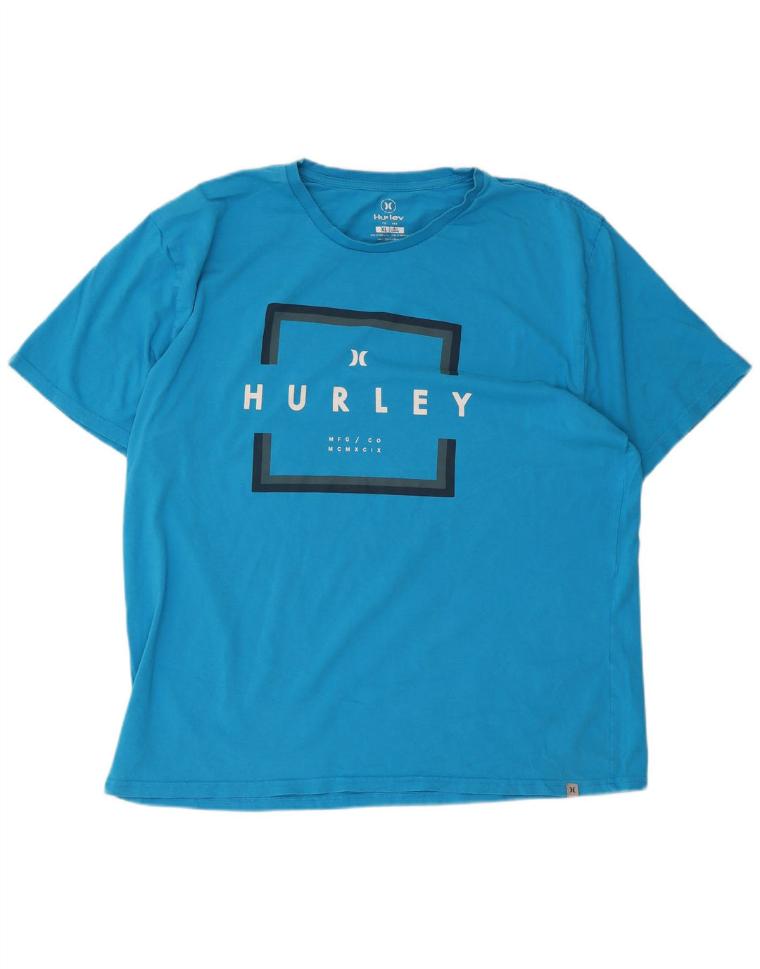 Camiseta gráfica masculina Hurley Top XL algodão azul