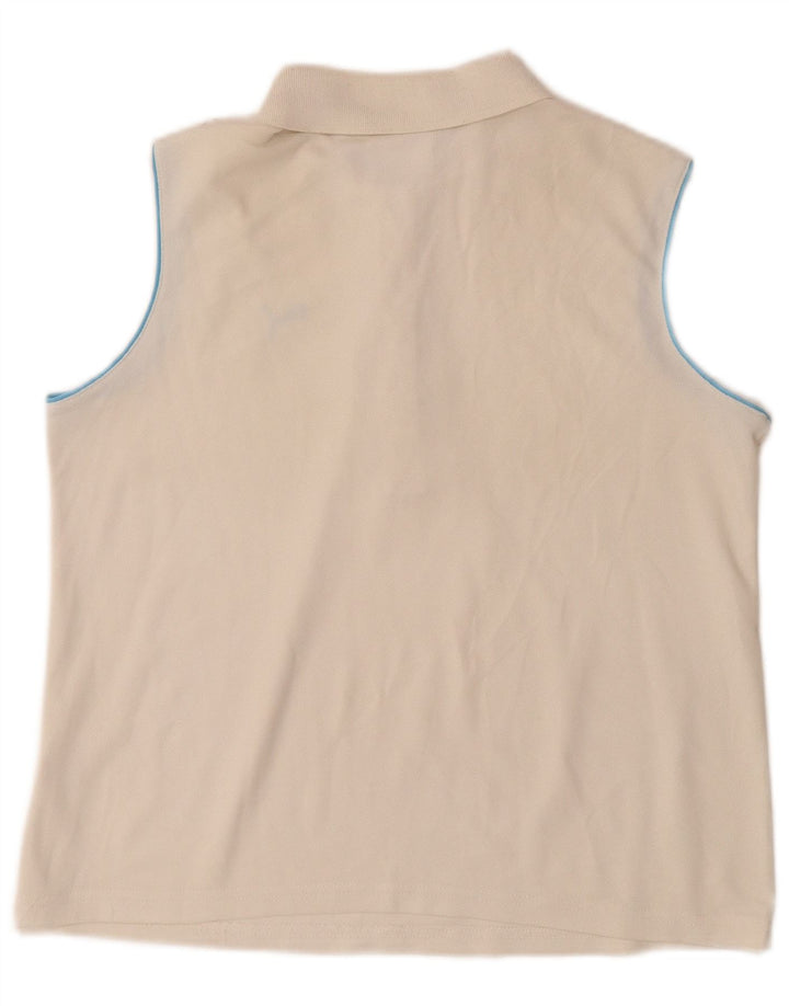 Camisa polo feminina sem mangas PUMA UK 14 médio off white