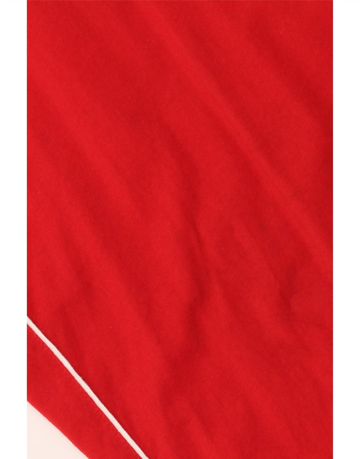 ADIDAS Mens Italia Graphic T-Shirt Top Grande Algodão Vermelho
