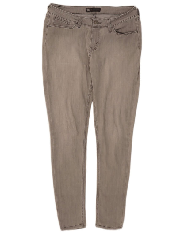 Jeans skinny feminino Levi's cintura baixa W31 L30 algodão cinza