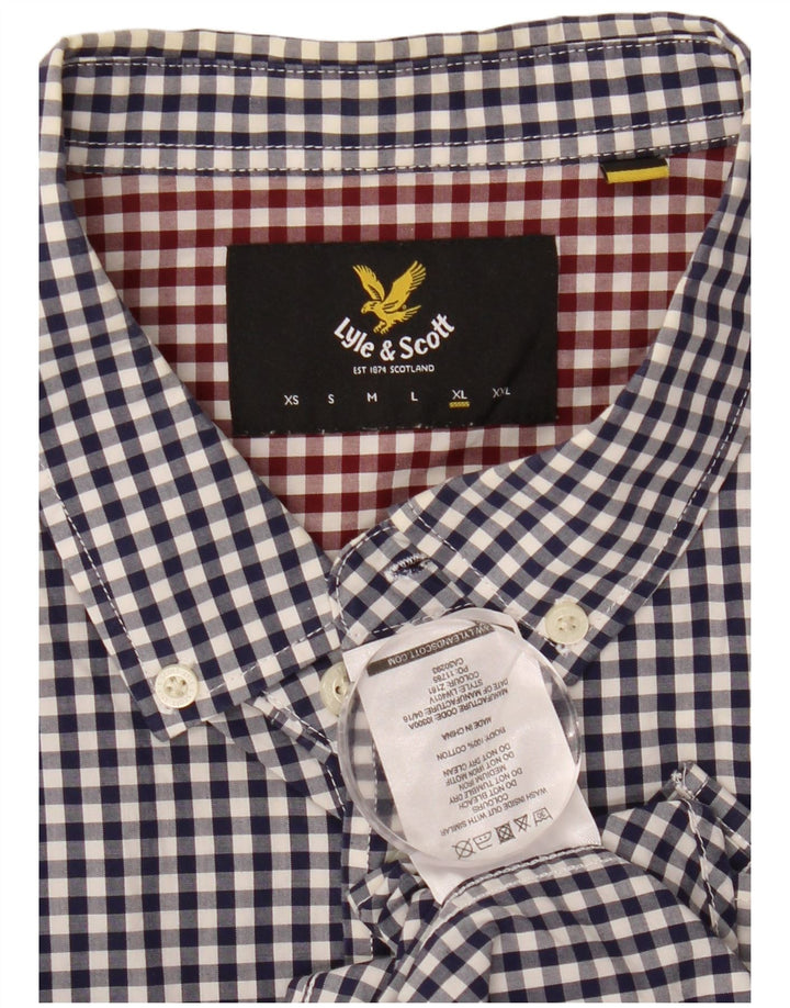 Camisa masculina LYLE & SCOTT XL azul marinho algodão guingão