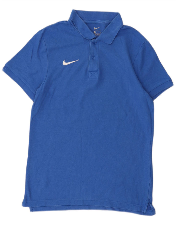 Camisa polo masculina Nike pequena azul algodão