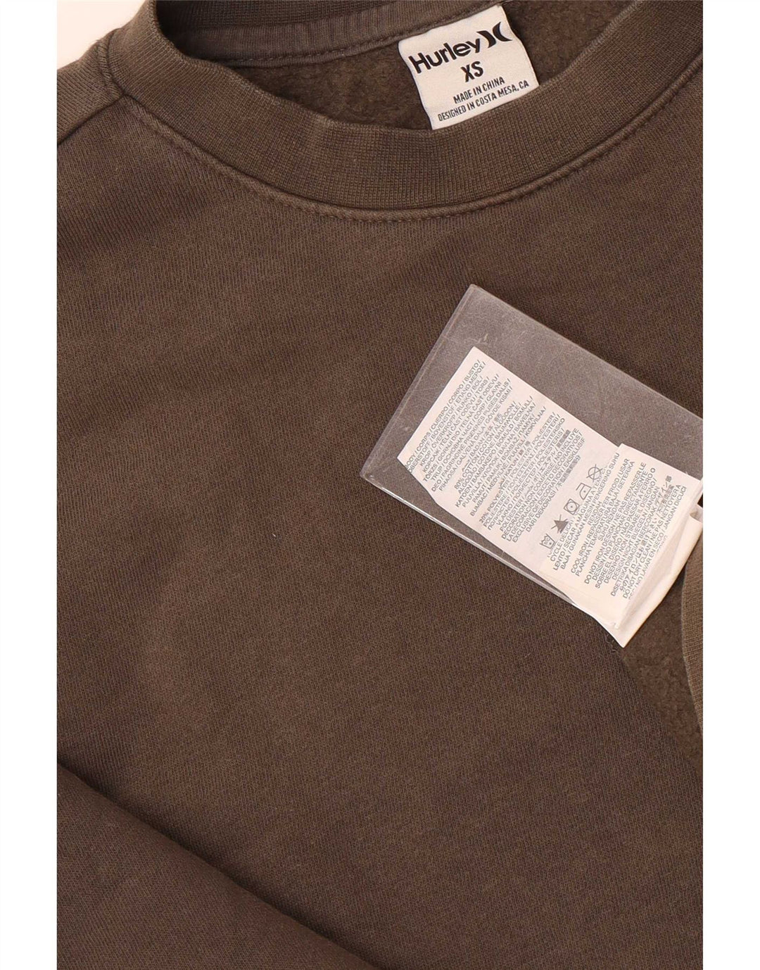 Suéter gráfico masculino Hurley XS algodão marrom