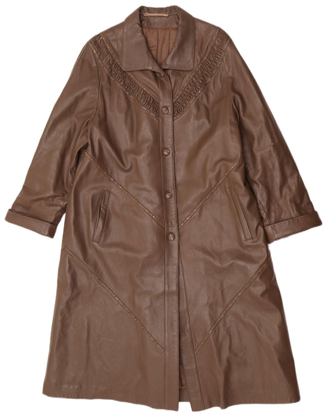 Casaco de couro feminino Your Sixth Sense UK 16 grande marrom
