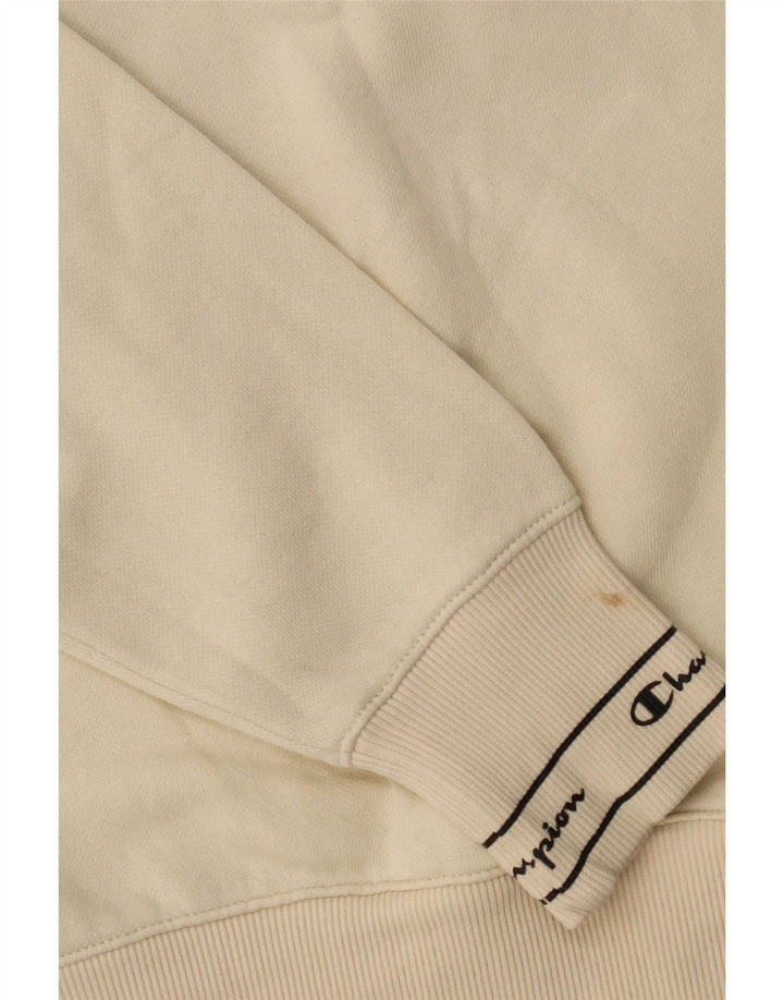 Champion feminino gráfico oversized moletom jumper UK 10 pequeno off white