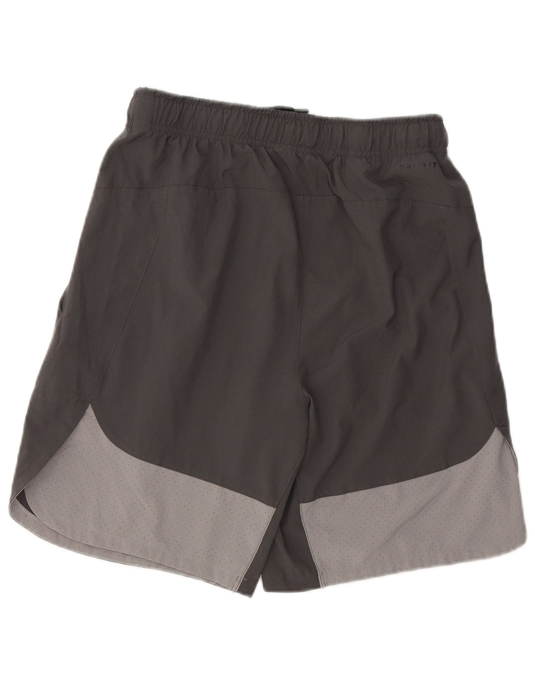 Shorts esportivos masculinos Nike Dri Fit pequeno cinza colorblock poliéster