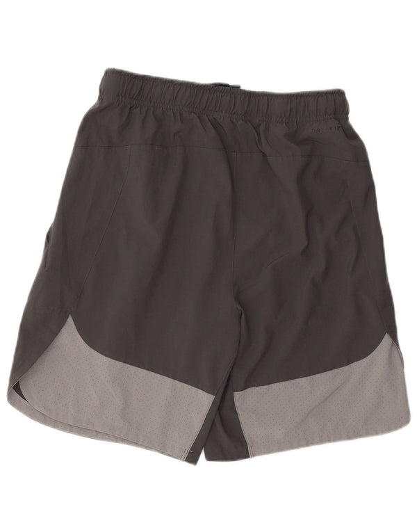 Shorts esportivos masculinos Nike Dri Fit pequeno cinza colorblock poliéster
