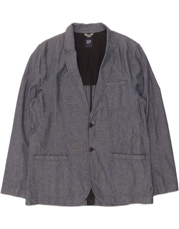Jaqueta blazer masculina Gap com 2 botões Reino Unido 42 XL azul marinho algodão