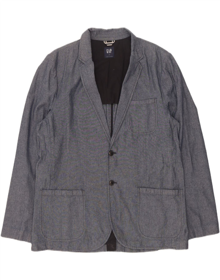 Jaqueta blazer masculina Gap com 2 botões Reino Unido 42 XL azul marinho algodão