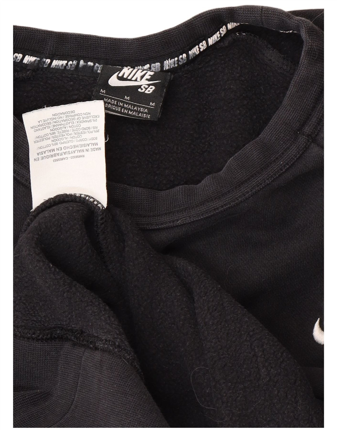 NIKE Mens Graphic Moletom Jumper Médio Algodão Preto