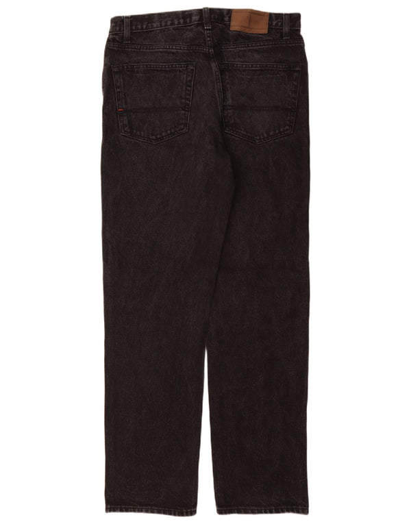 Jeans retos masculinos Tommy Hilfiger W32 L32 algodão preto