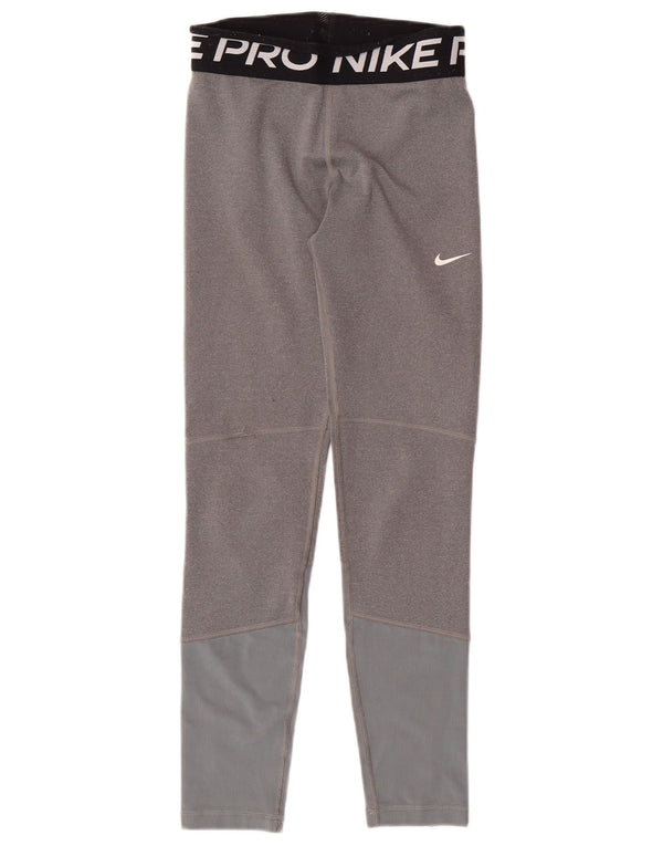 Leggings NIKE para meninas Dri Fit Graphic 12-13 anos grande cinza colorblock