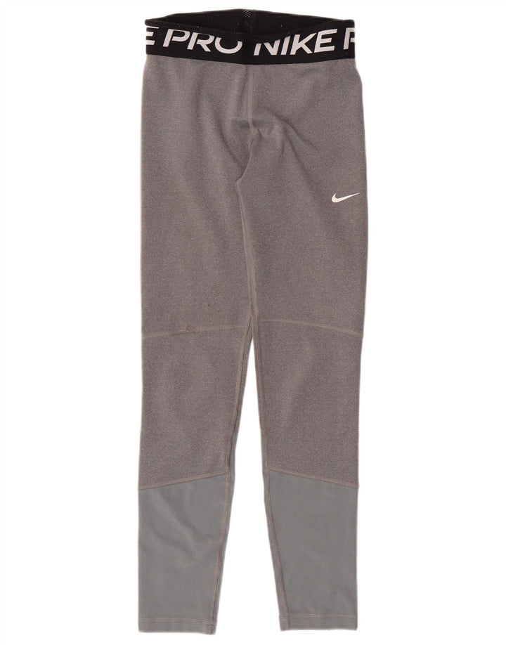 Leggings NIKE para meninas Dri Fit Graphic 12-13 anos grande cinza colorblock