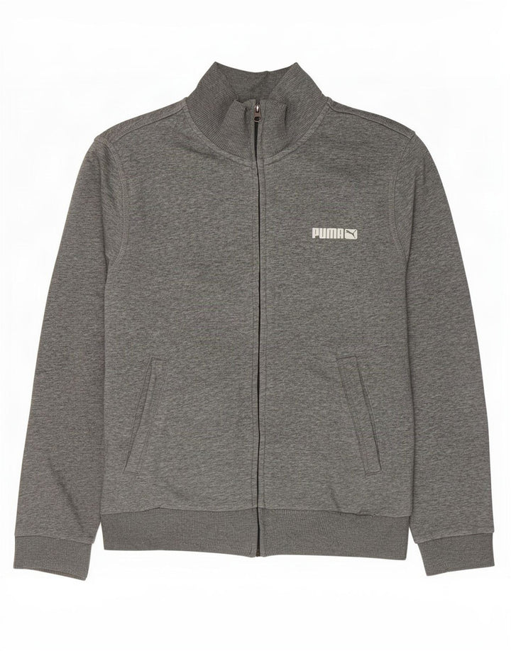 Puma Mens Tracksuit Top Jacket Pequeno Algodão Flecked Cinza